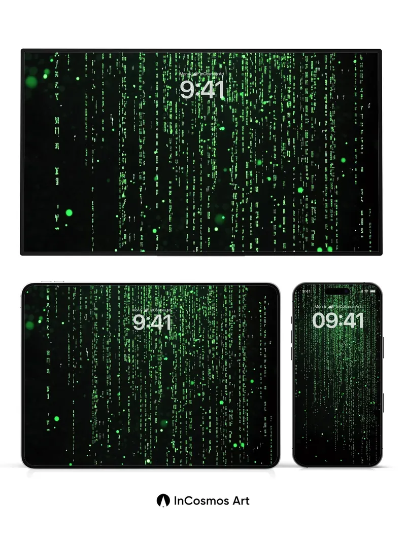 Digital Rain Wallpaper with Matrix Code Streams