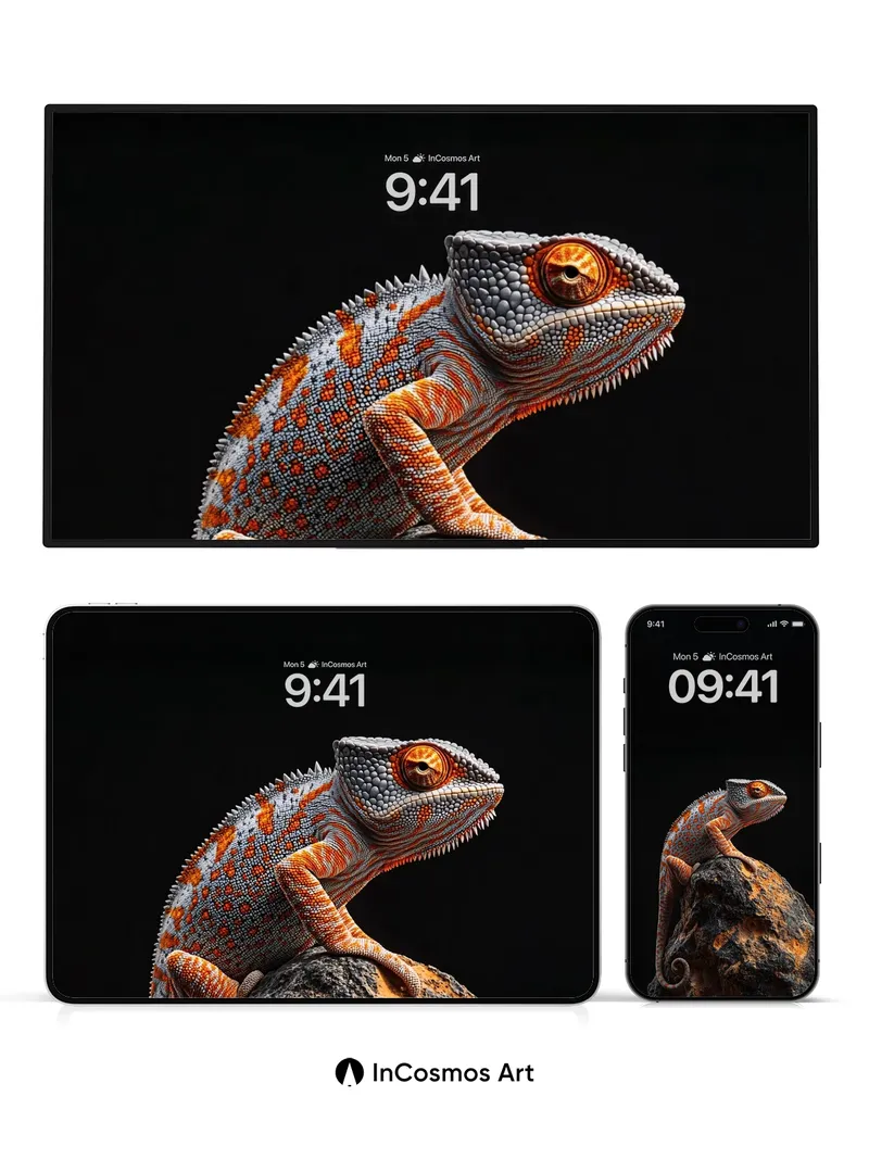 Silent Watcher Wallpaper with Living Scales