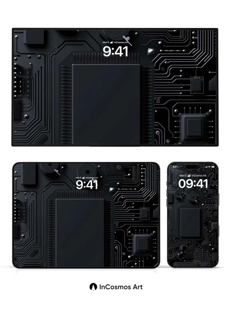 Silent Circuit Wallpaper with Dark Pulse