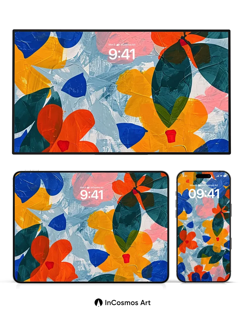 Bold Bloom Wallpaper with Textured Petals