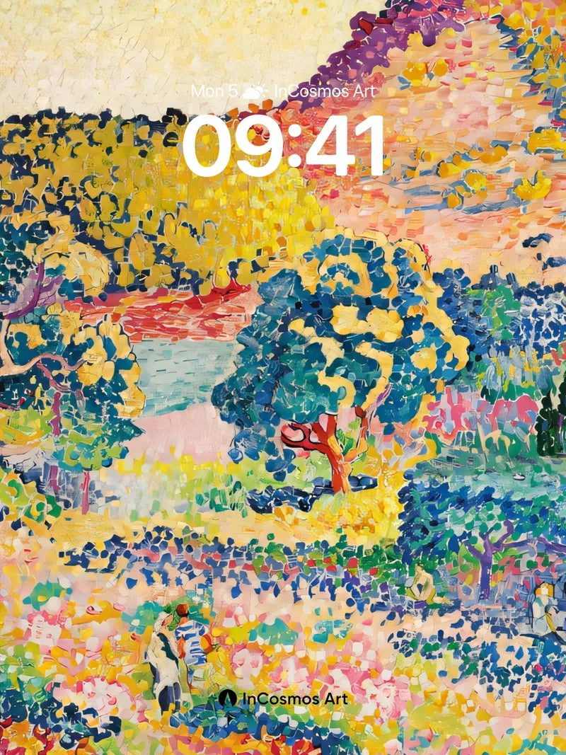 Chromatic Garden Wallpaper with Pointillist Pulse