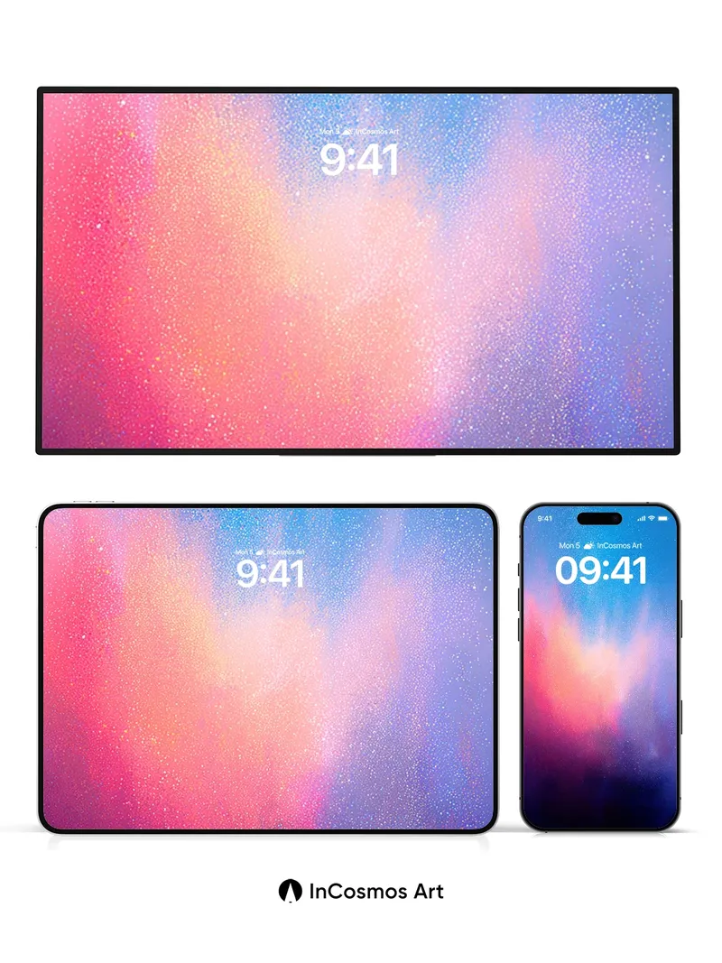 Cosmic Bloom Wallpaper with Starlight Veins