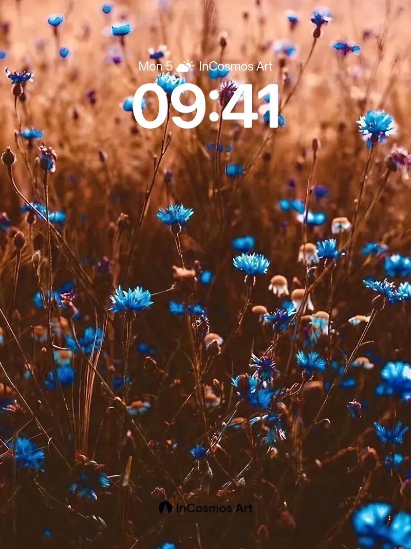 Golden Hush Wallpaper with Blue Starlight