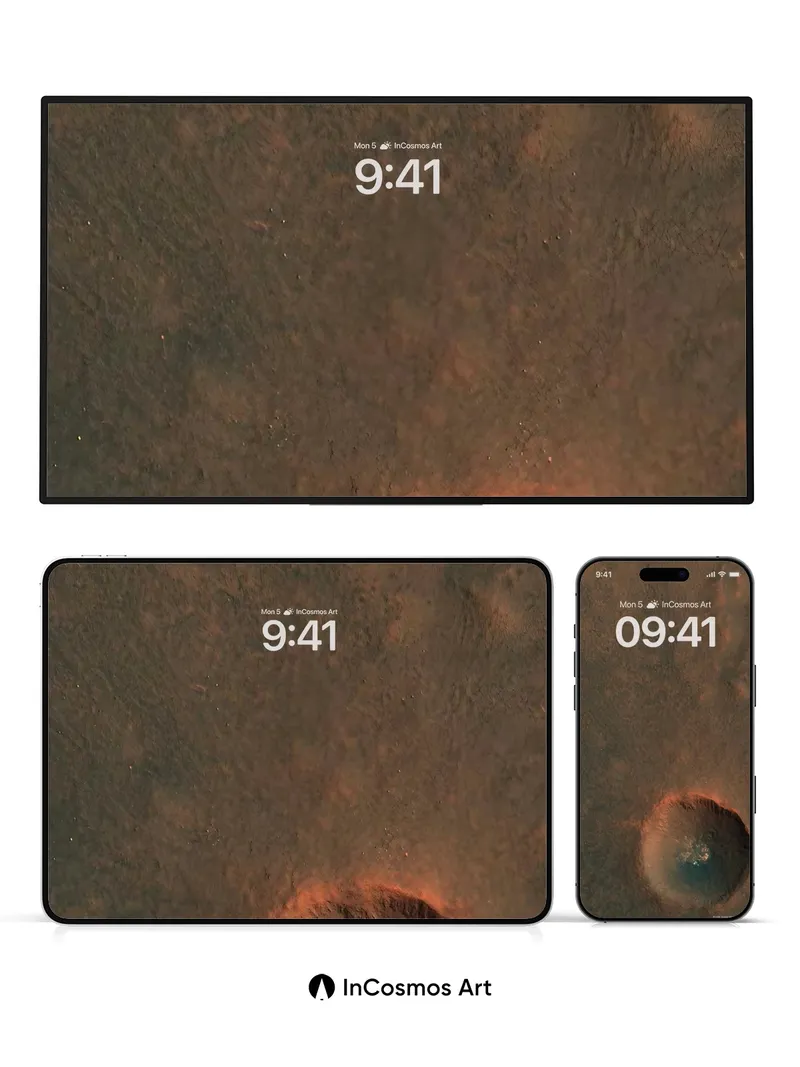 Silent Crater Wallpaper with Martian Hush