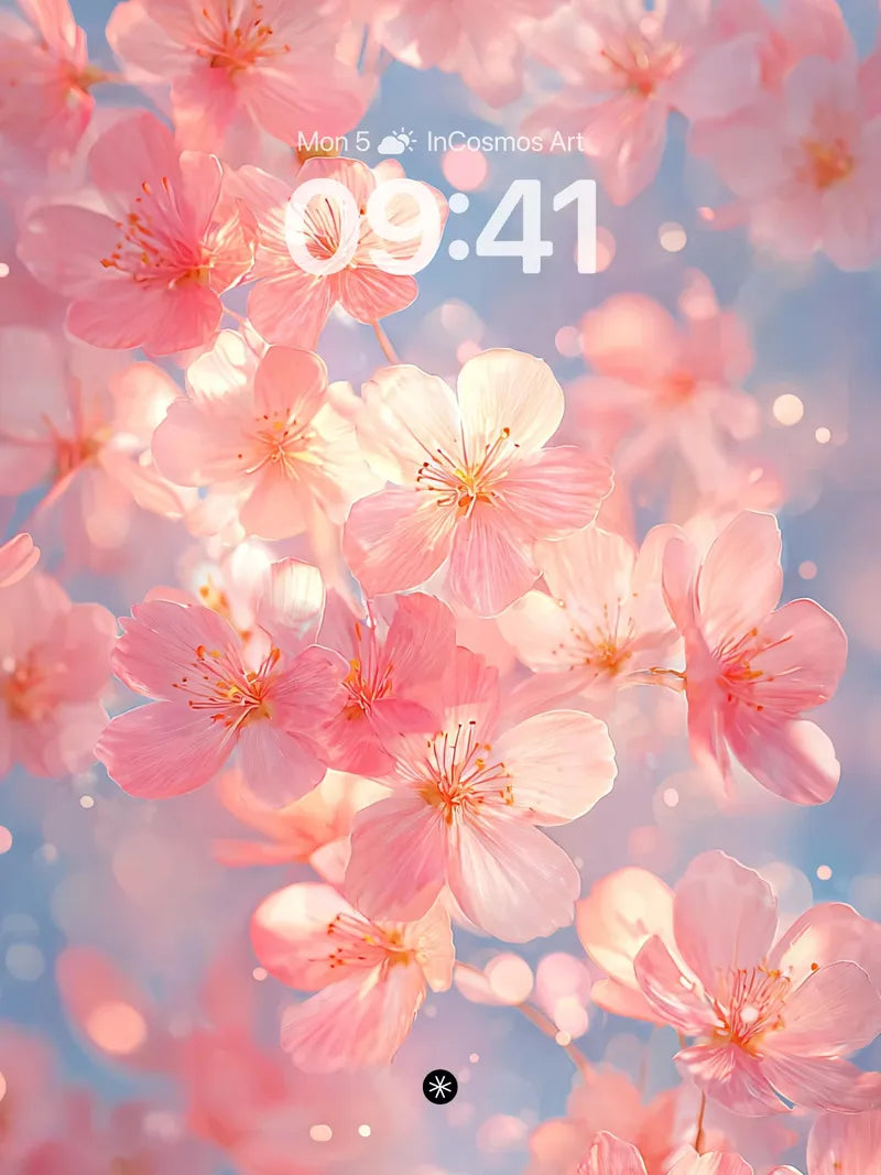 Ethereal Petal Drift Wallpaper in Soft Haze wallpaper for iPhone, iPad & Mac