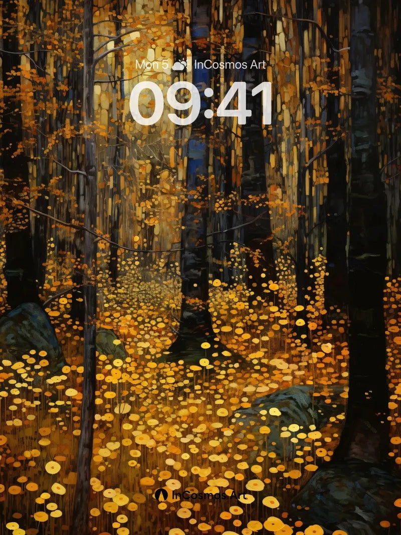Golden Forest Mirage Wallpaper with Dappled Light