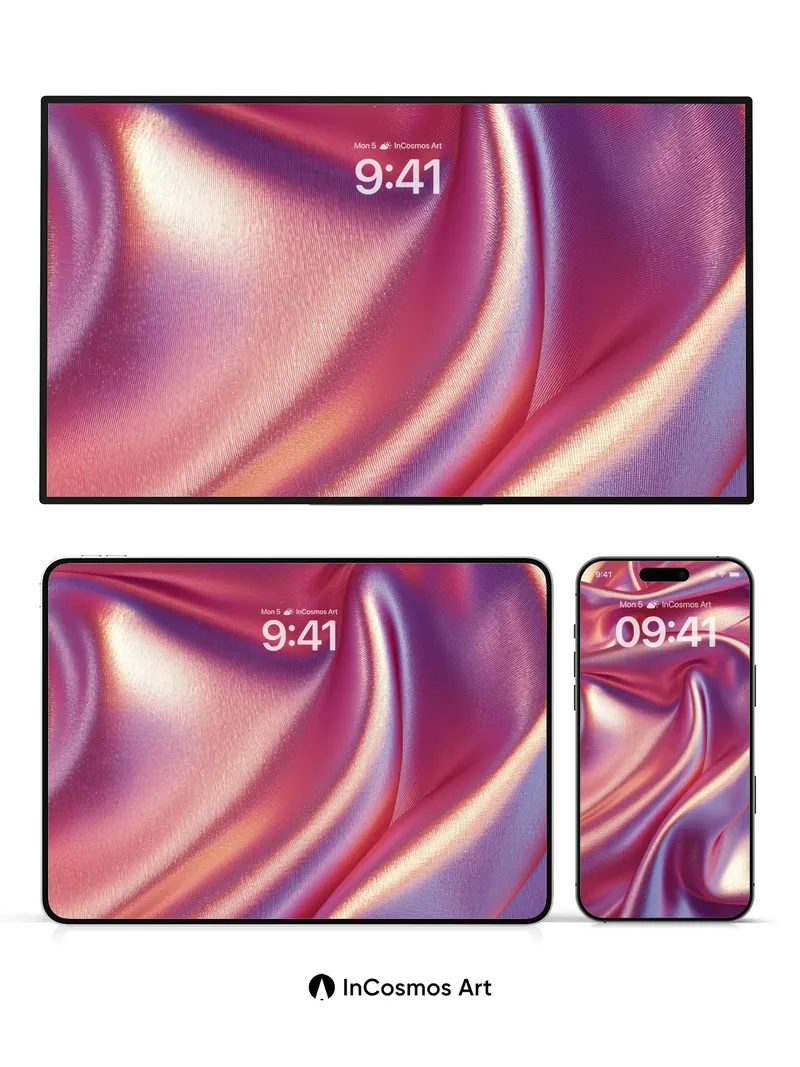 Luminous Silk Wallpaper with Liquid Light