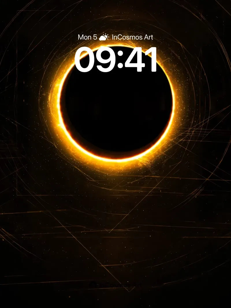 Eclipse Void Wallpaper with Golden Halo