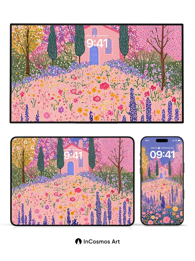 Whispering Bloom Wallpaper with Pastel Reverie