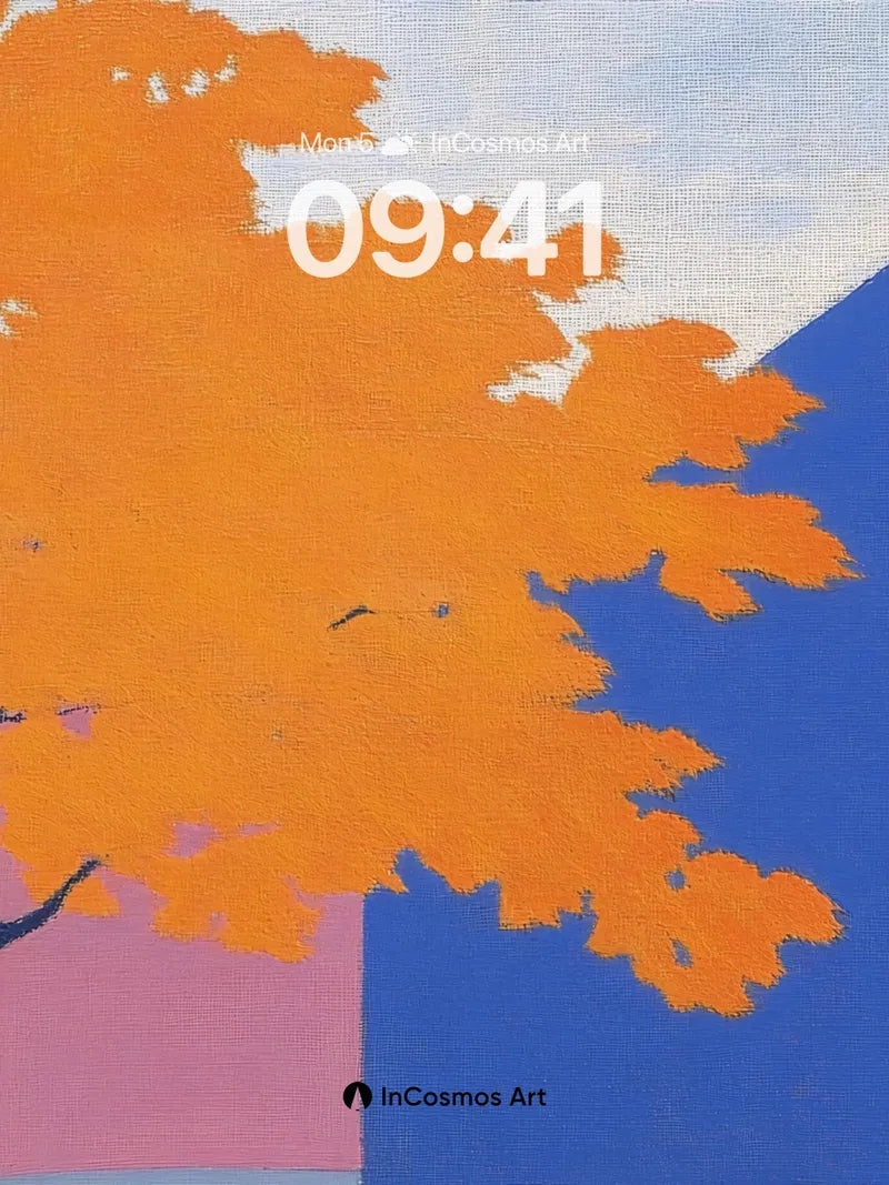 Autumn Hush Wallpaper with Bold Silhouettes