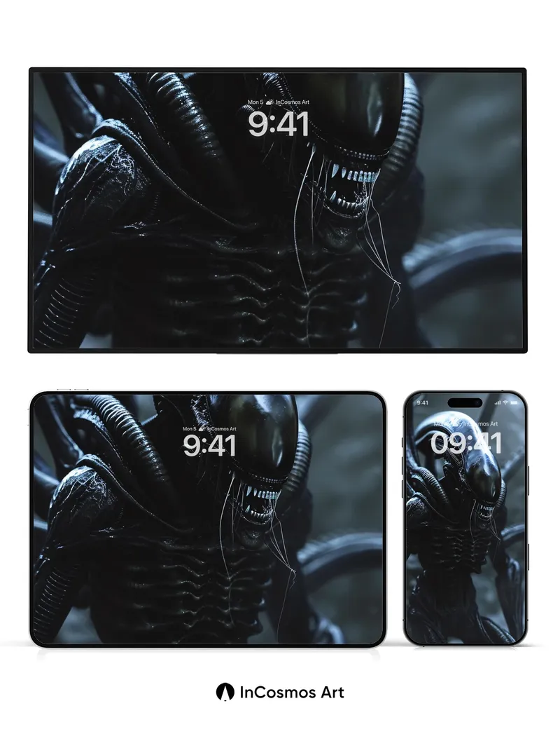 Silent Predator Wallpaper with Bioluminescent Veins