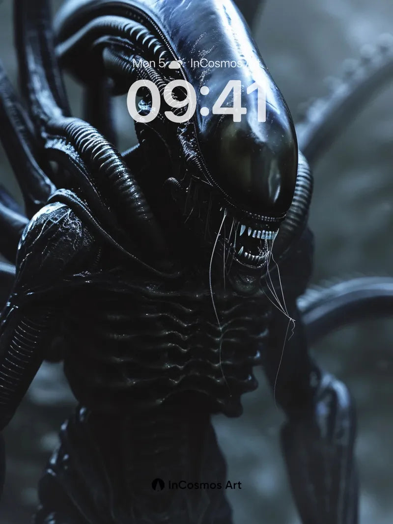 Silent Predator Wallpaper with Bioluminescent Veins