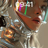 Neon Reflections Wallpaper with Chrome Skin wallpaper for iPhone, iPad & Mac