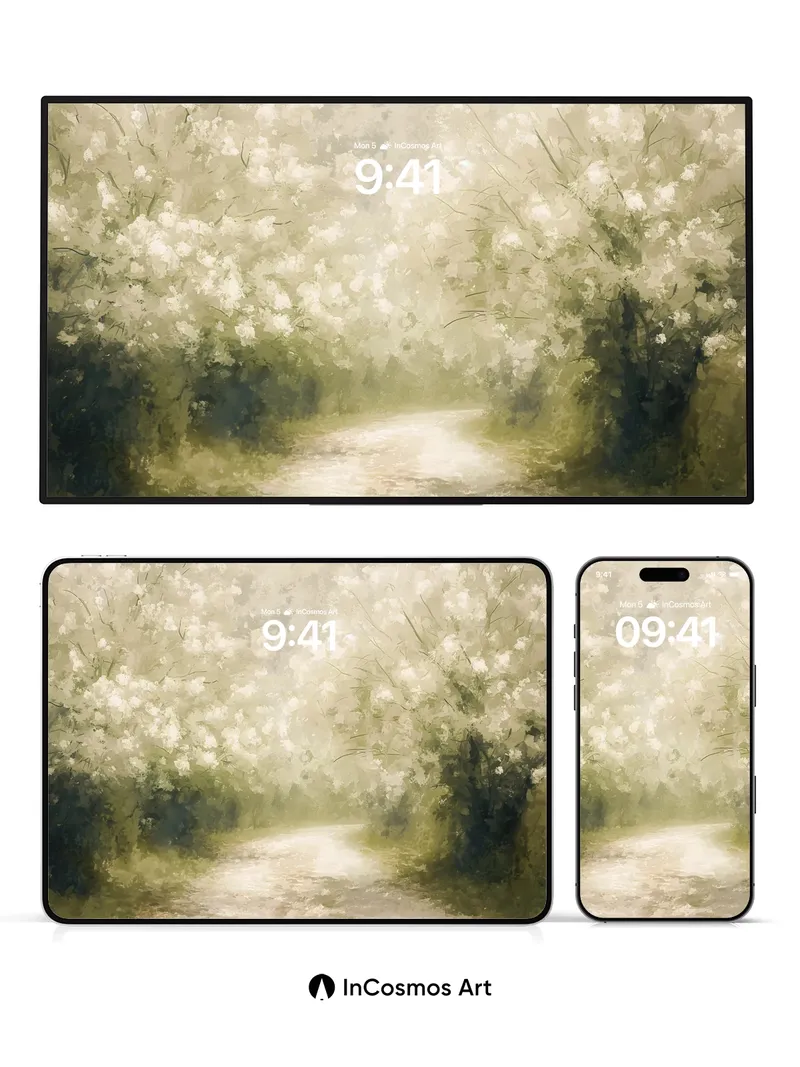 Serenity Bloom Wallpaper with Ethereal Light