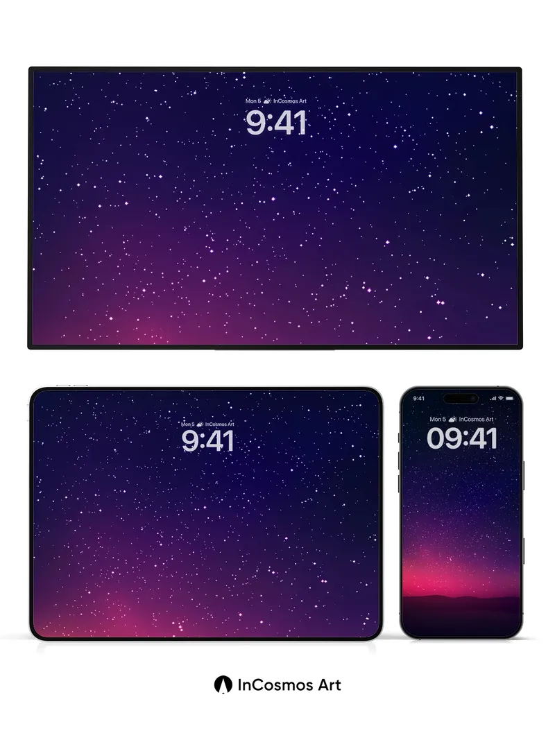 Cosmic Hush Wallpaper with Aurora Veil