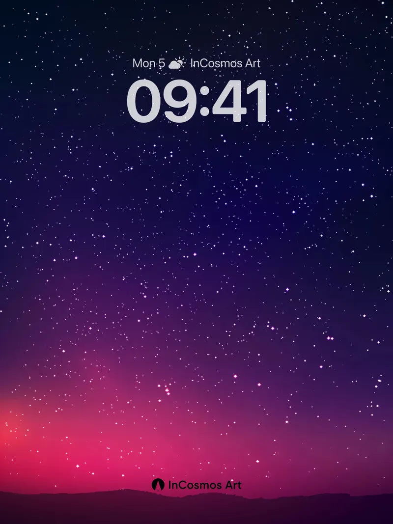 Cosmic Hush Wallpaper with Aurora Veil