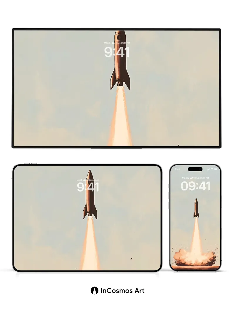 Ascendant Flame Wallpaper with Celestial Trail