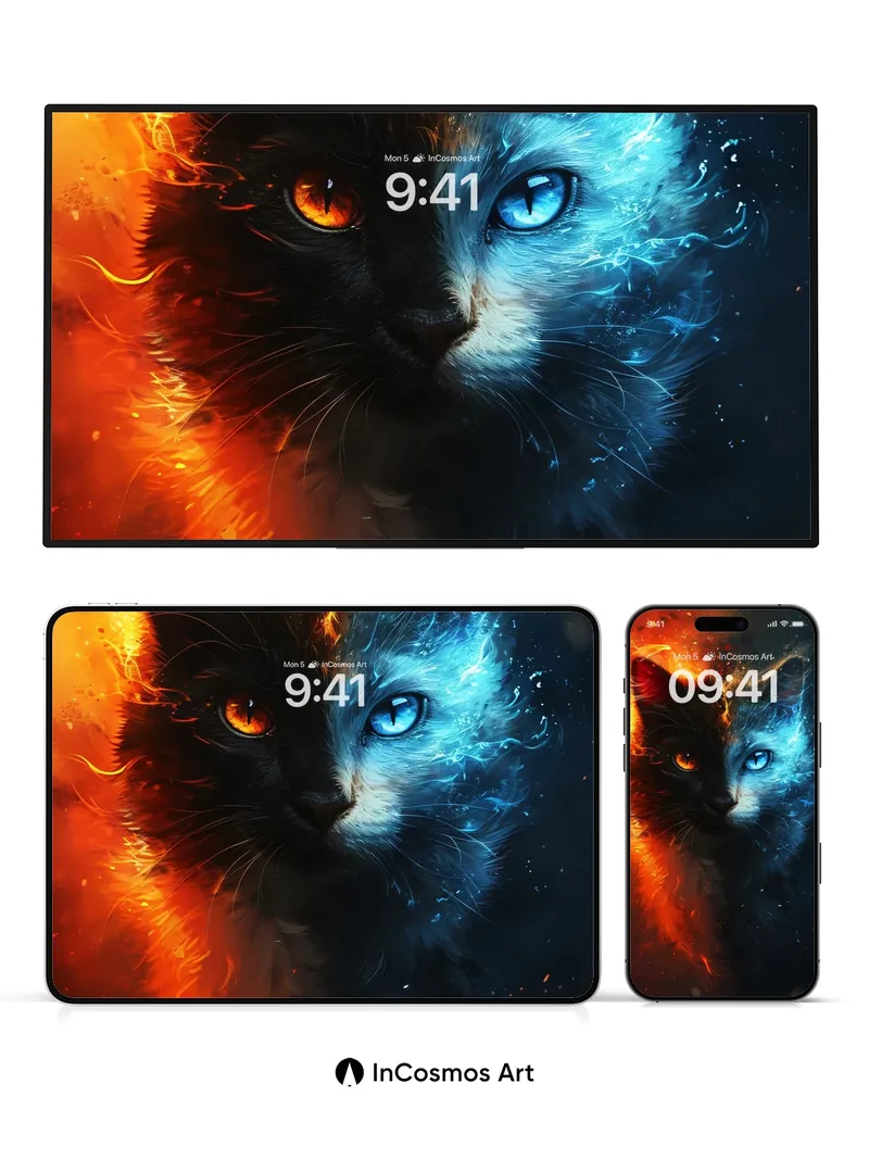 Fire and Frost Wallpaper with Dual Soul