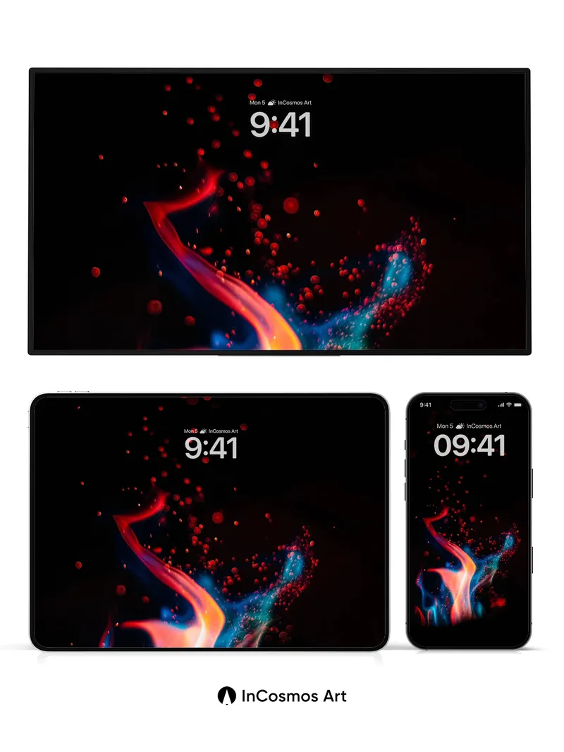 Crimson Veil Wallpaper with Cosmic Embers