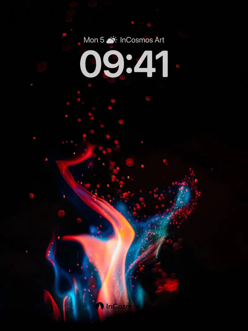 Crimson Veil Wallpaper with Cosmic Embers