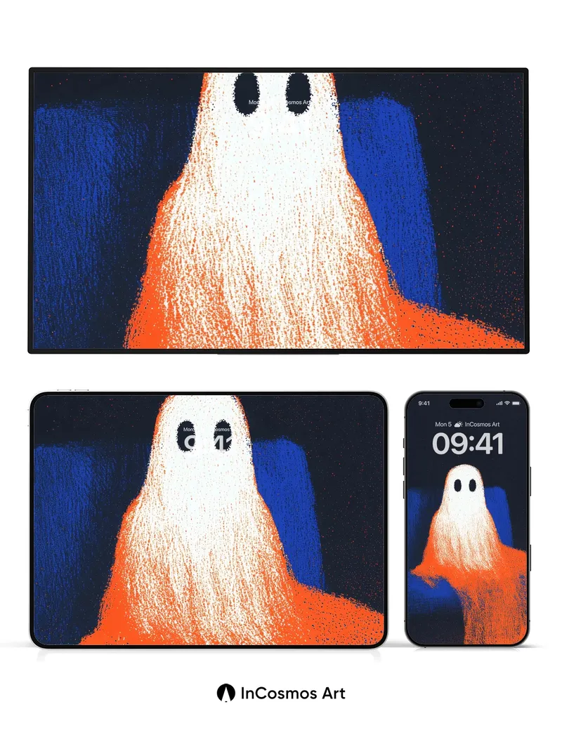 Whispering Ghost Wallpaper with Orange Hush