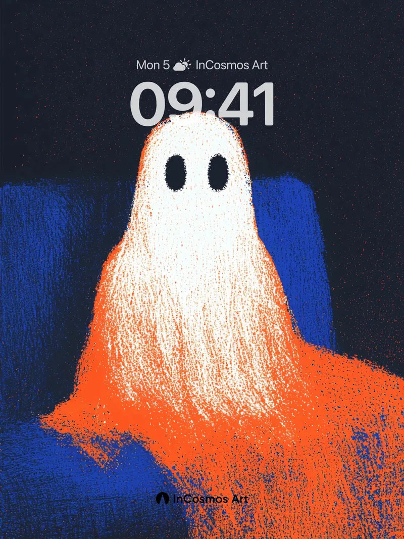 Whispering Ghost Wallpaper with Orange Hush
