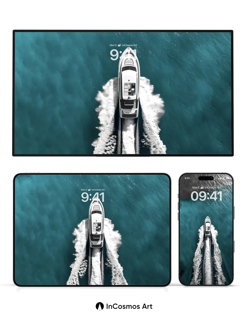 Cruising Serenity Wallpaper with Ocean Trails