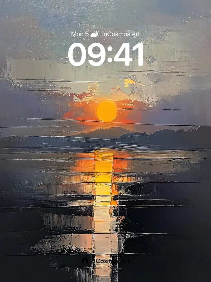 Serenity Horizon Wallpaper with Glowing Reflection wallpaper for iPhone, iPad & Mac
