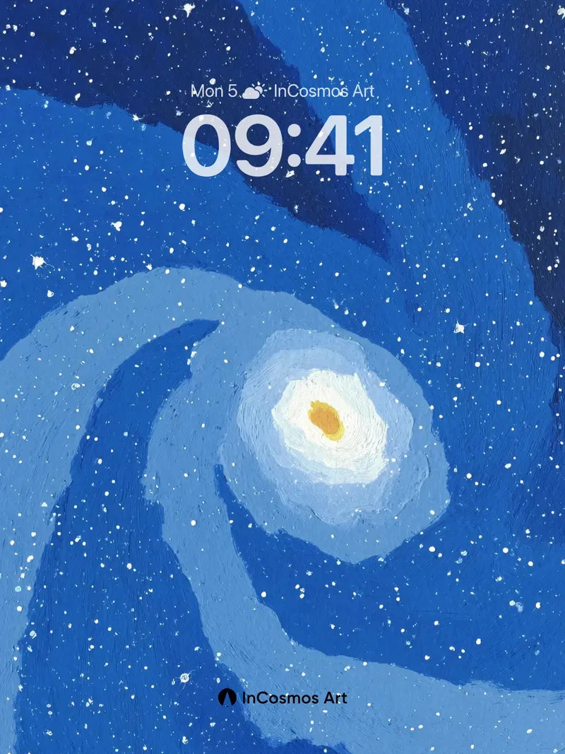 Deep Blue Spiral Galaxy Wallpaper with Starry Dust wallpaper for iPhone, iPad & Mac