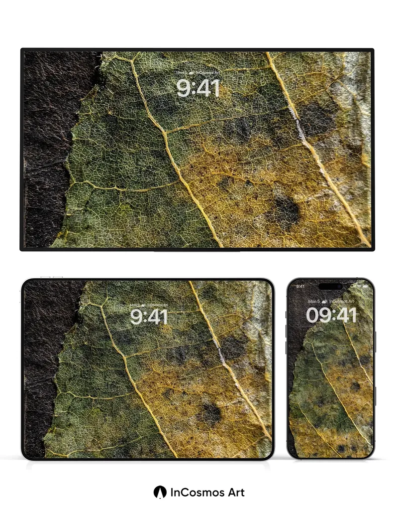 Autumn Vein Wallpaper with Faded Green Echo