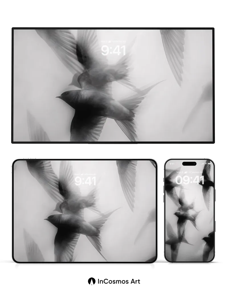 Silent Flight Wallpaper with Ethereal Motion