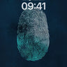Cyan Circuit Wallpaper with Fingerprint Echo wallpaper for iPhone, iPad & Mac