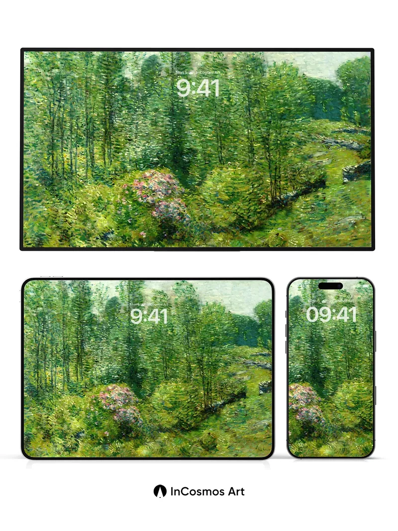 Sunlit Canopy Wallpaper with Whispering Greens