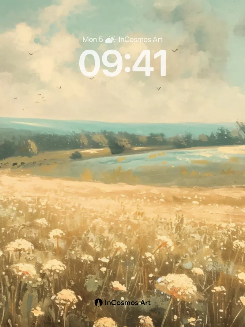 Golden Hush Wallpaper with Whispering Daisies
