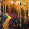 Golden Pathway Wallpaper with Whispering Birches wallpaper for iPhone, iPad & Mac