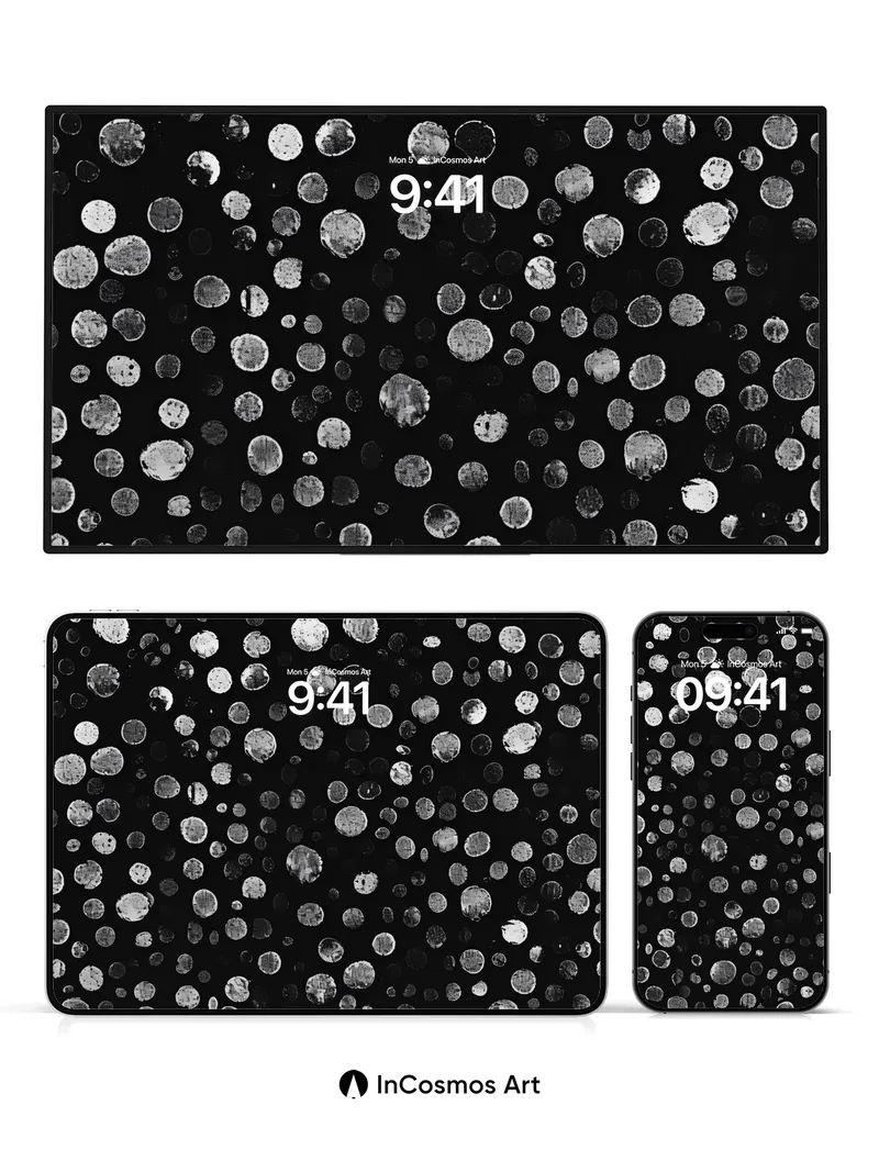 Cosmic Drizzle Wallpaper with Moonlit Spots