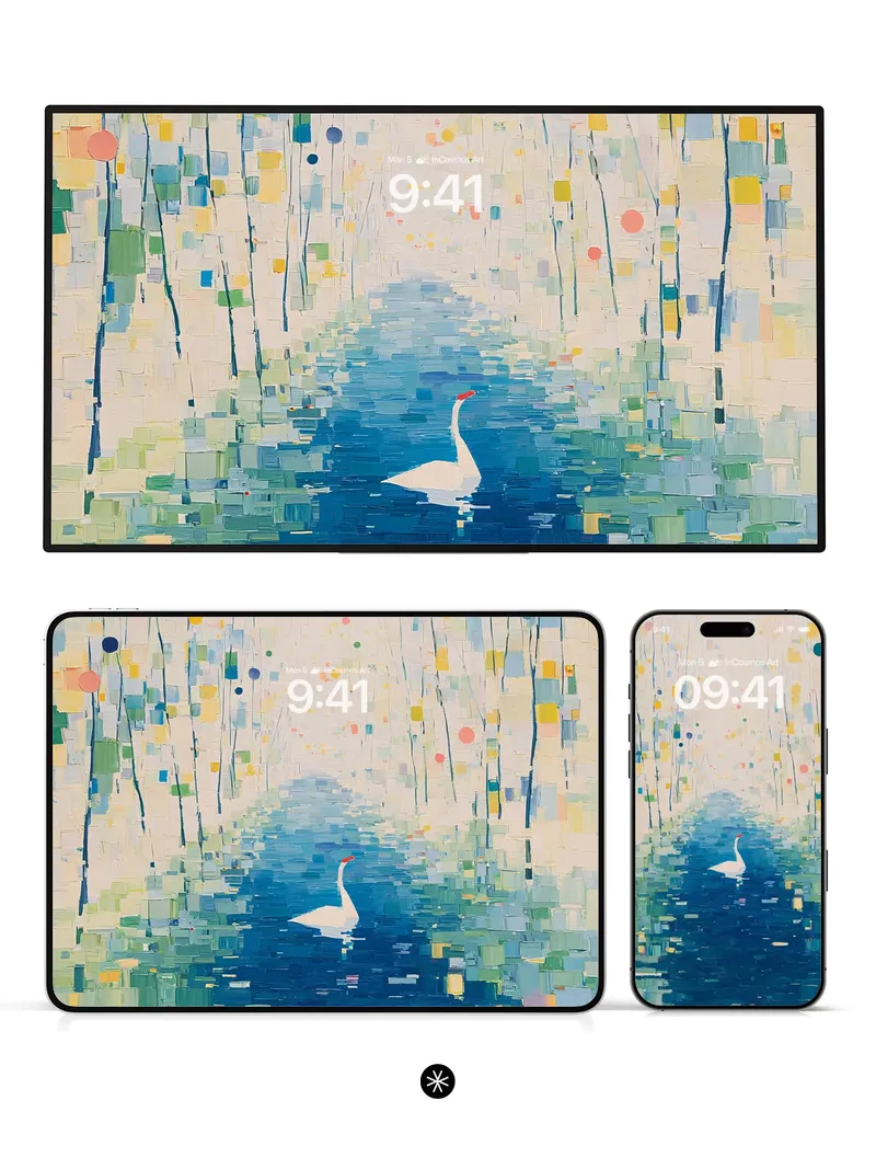 Abstract Swan Wallpaper 4K AMOLED Wallpaper for iPhone Lock Screen