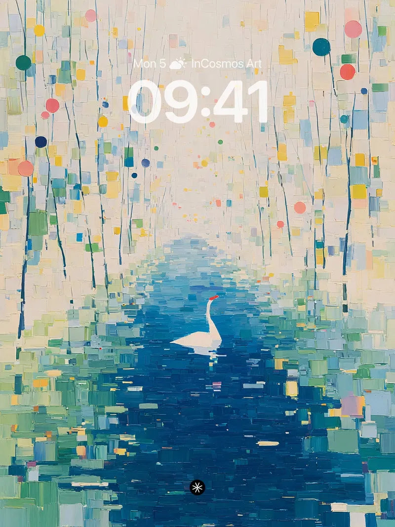 Abstract Swan Wallpaper 4K AMOLED Wallpaper for iPhone Lock Screen — digital wallpaper for iPhone, iPad and Mac