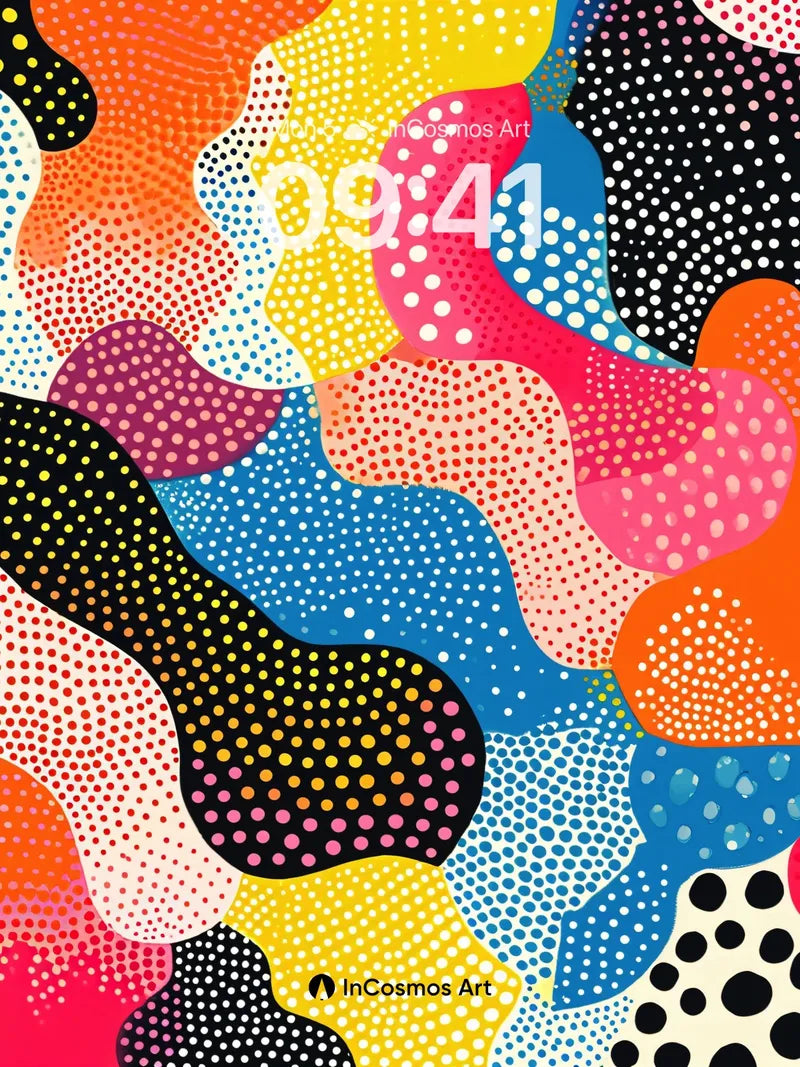 Electric Kusama Wallpaper with Polka Dot Pulse wallpaper for iPhone, iPad & Mac