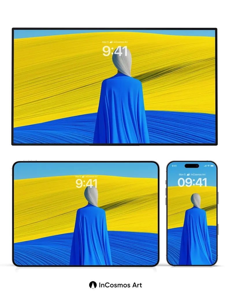 Serenity Fields Wallpaper with Flowing Drape