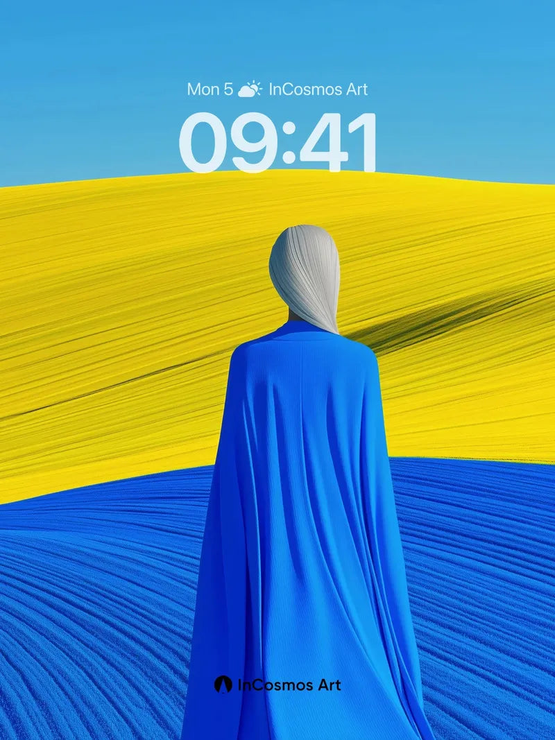 Serenity Fields Wallpaper with Flowing Drape