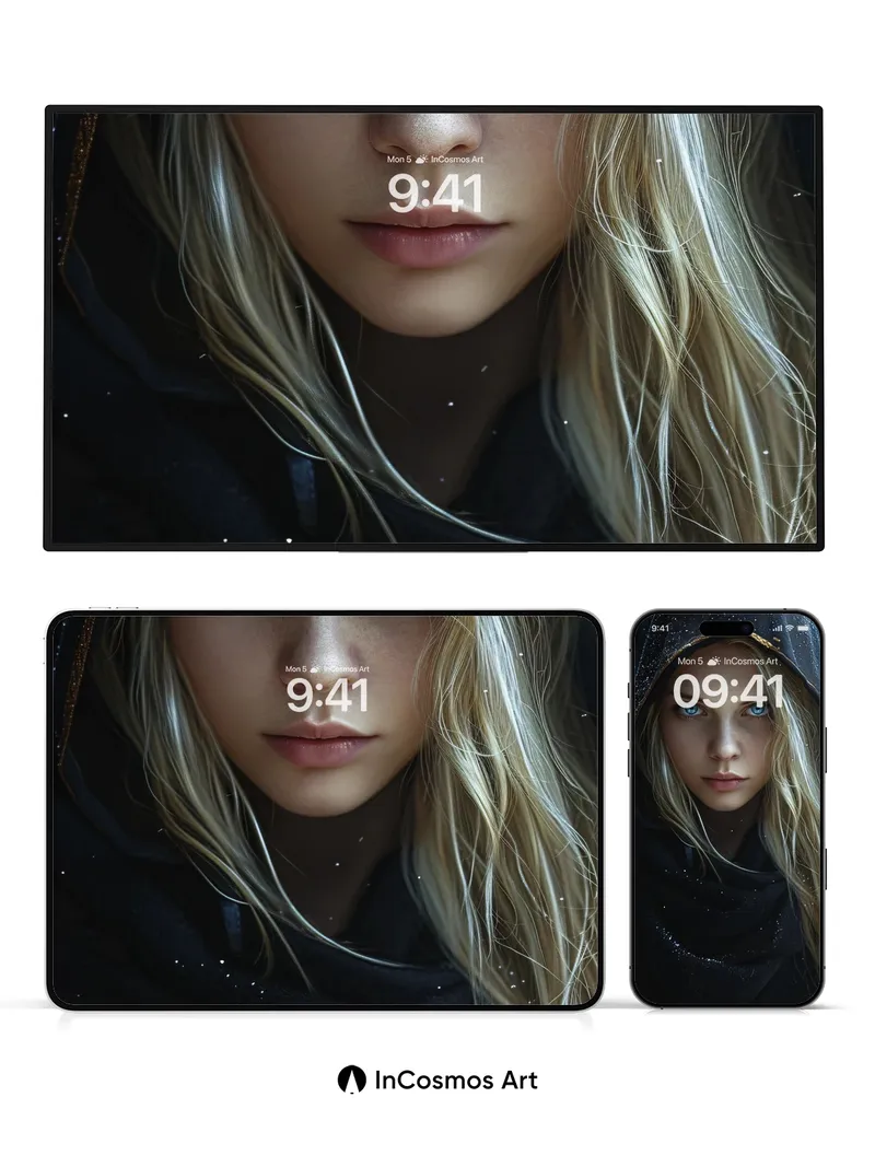 Stellar Veil Wallpaper with Golden Lacing