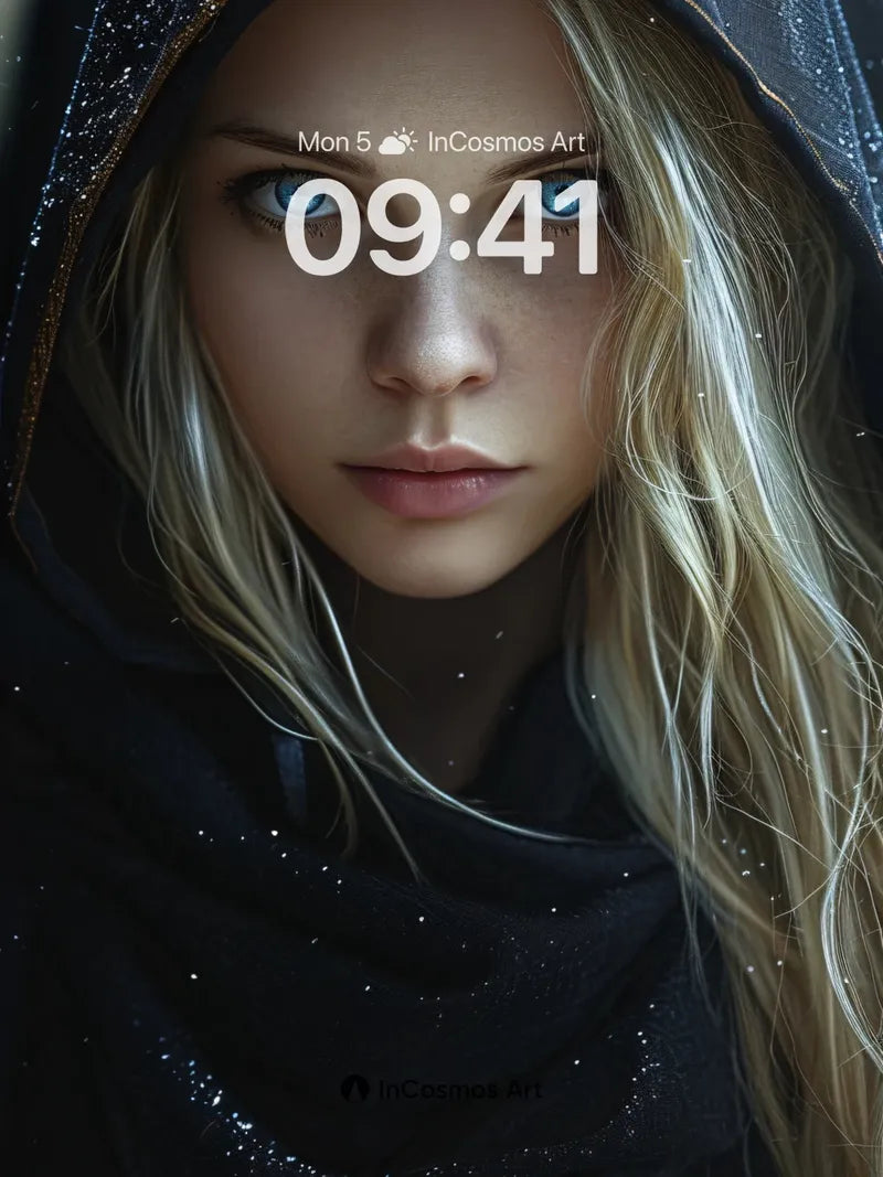 Stellar Veil Wallpaper with Golden Lacing