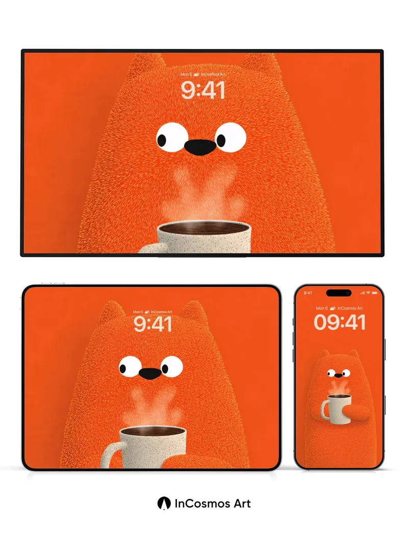 Warmth Hug Wallpaper with Fuzzy Orange Cat