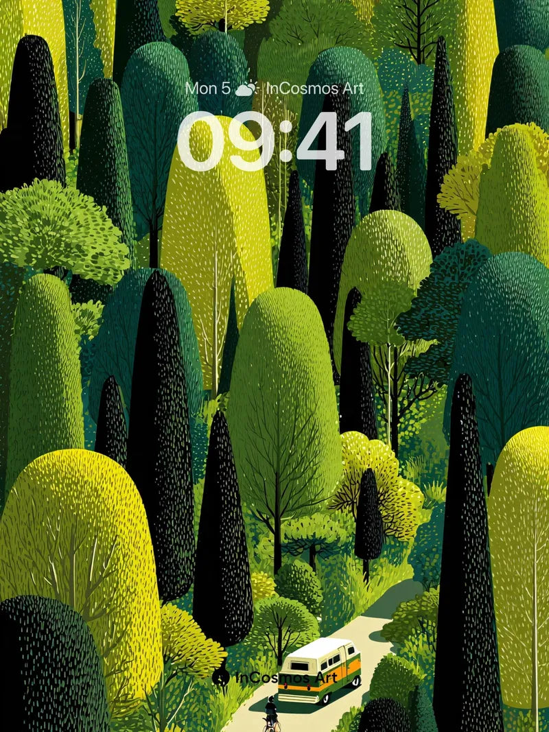 Whispering Canopy Wallpaper with Vanishing Path wallpaper for iPhone, iPad & Mac