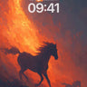Phoenix Fire Wallpaper with Running Horses wallpaper for iPhone, iPad & Mac