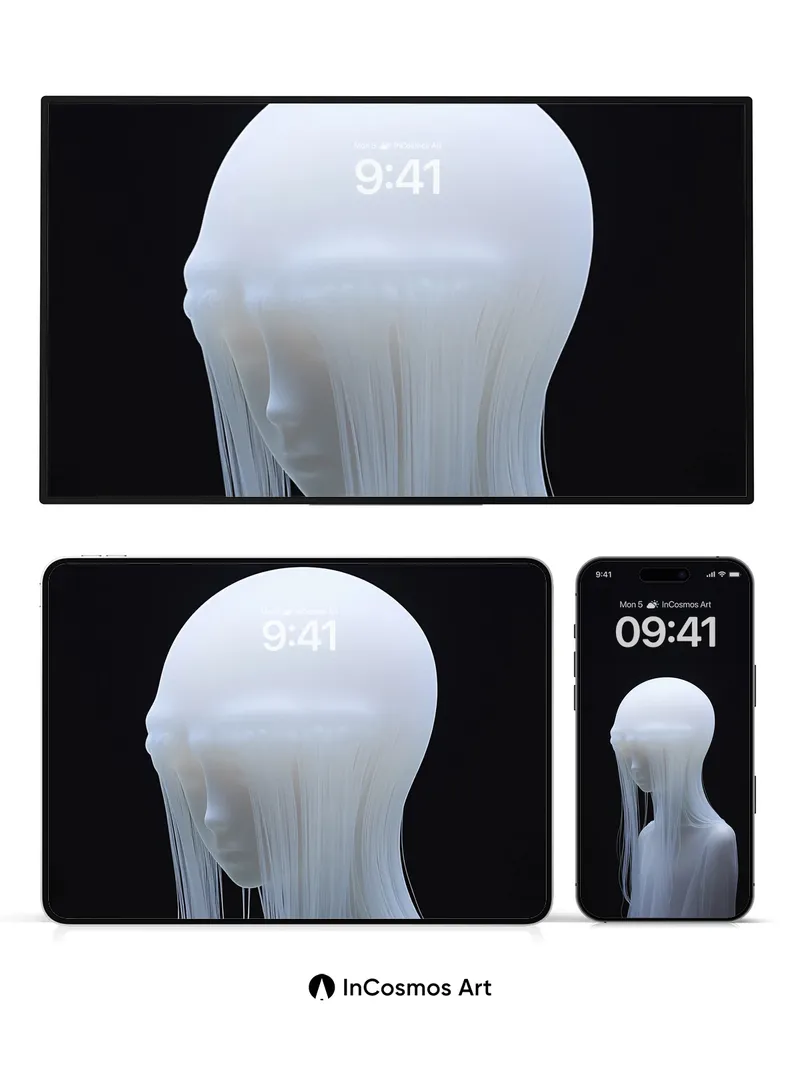 Serenity Ghost Wallpaper with Ethereal Hair