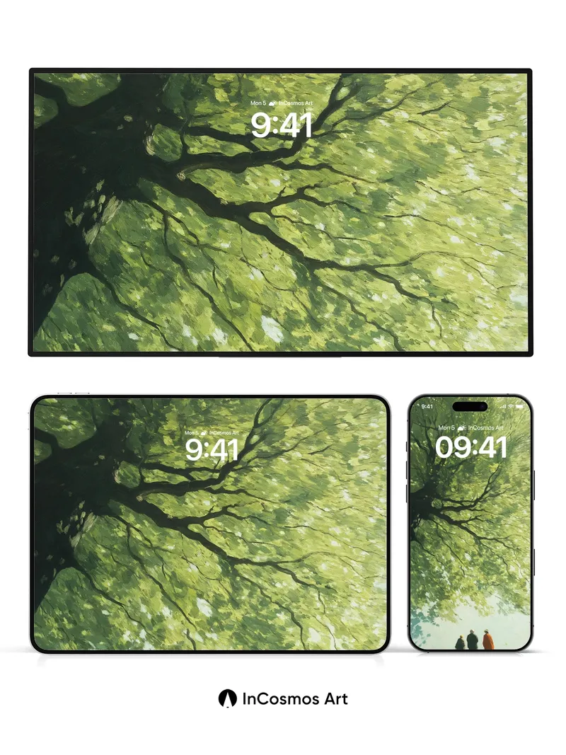 Serenity Under Canopy Wallpaper with Dappled Light