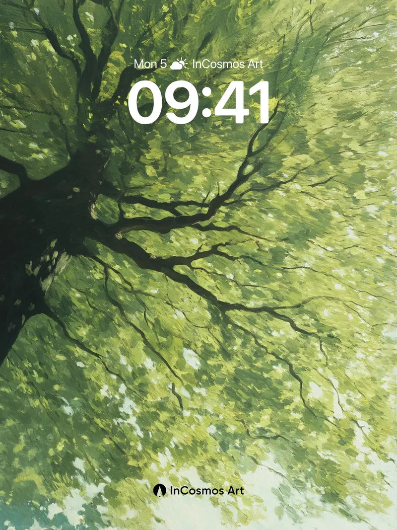 Serenity Under Canopy Wallpaper with Dappled Light