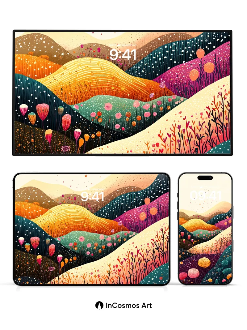 Whispering Hills Wallpaper with Starlit Canopy